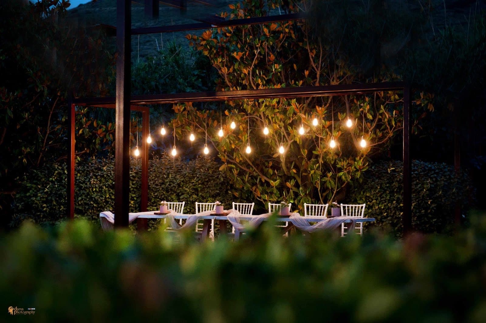 Outdoor pathway with lighting