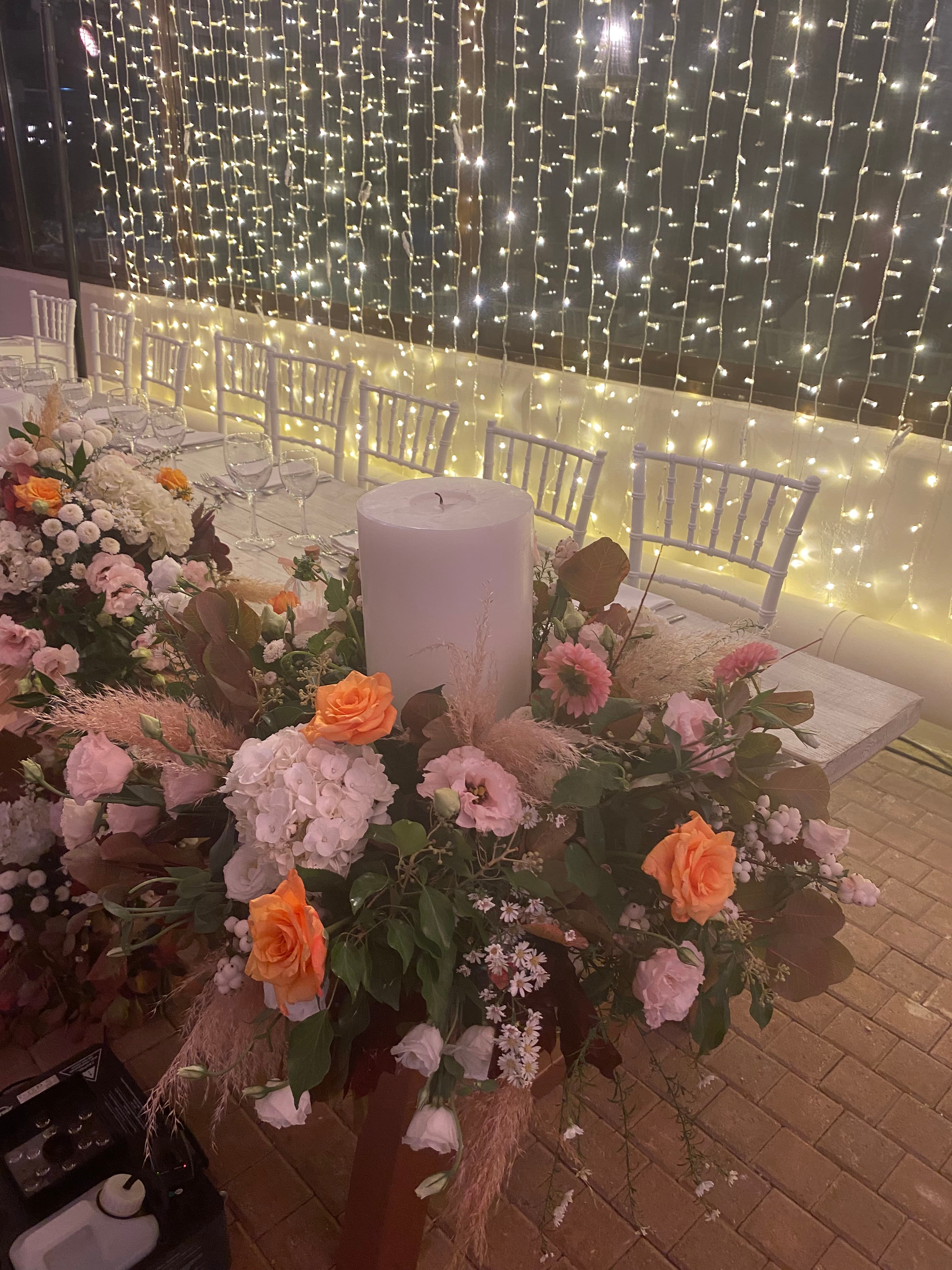 Party with lighting and decoration